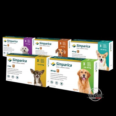 Сімпаріка (Simparica) жувальні таблетки від бліх і кліщів для собак. 1.3-2.5кг 103000 фото